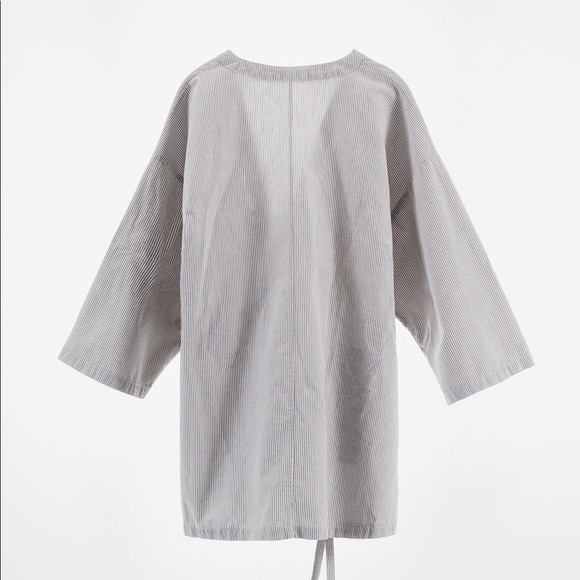 ❤️ - {Zara} Striped Belted Kimono Cotton and Linen Blend  NO TAG - Picture 9 of 12